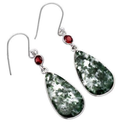 Natural Dioptase & Garnet Earrings E-1002 SDE80650