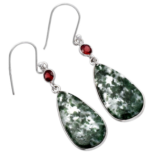 Natural Dioptase & Garnet Earrings E-1002 SDE80650