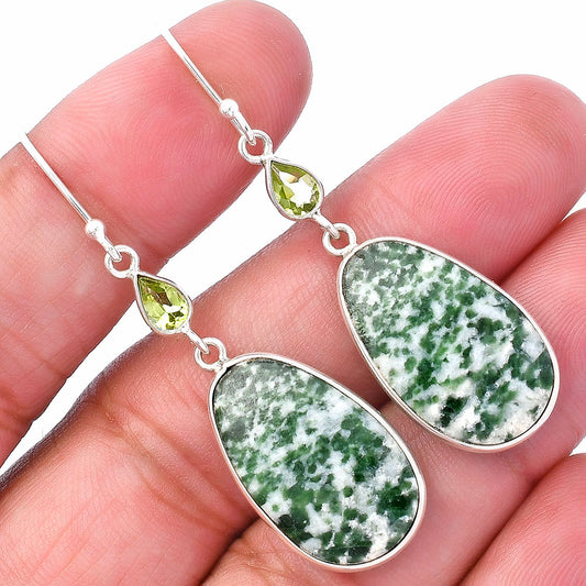 Natural Dioptase & Peridot Earrings E-1002 SDE80654