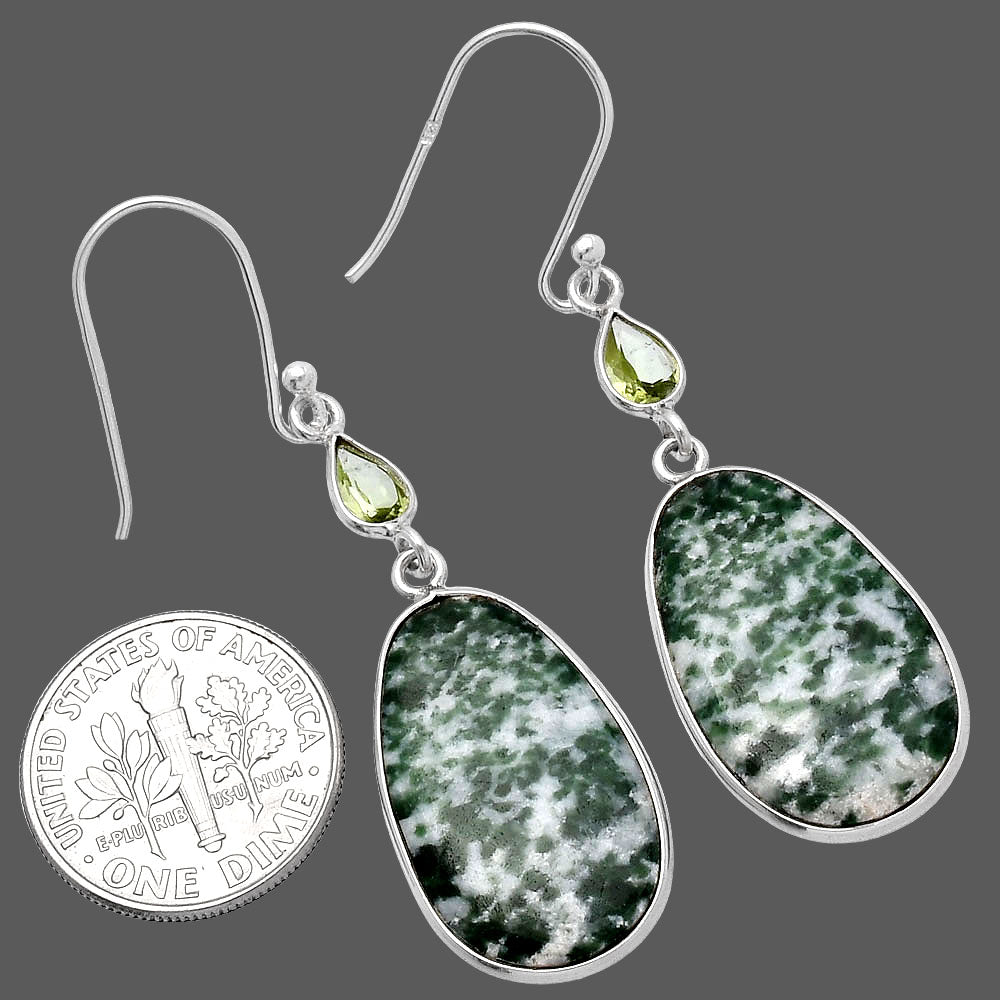 Natural Dioptase & Peridot Earrings E-1002 SDE80654
