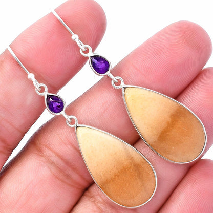 Natural Orange Aventurine & Amethyst Earrings E-1002 SDE80658