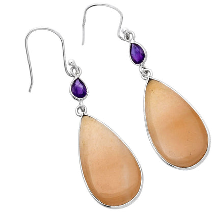 Natural Orange Aventurine & Amethyst Earrings E-1002 SDE80658