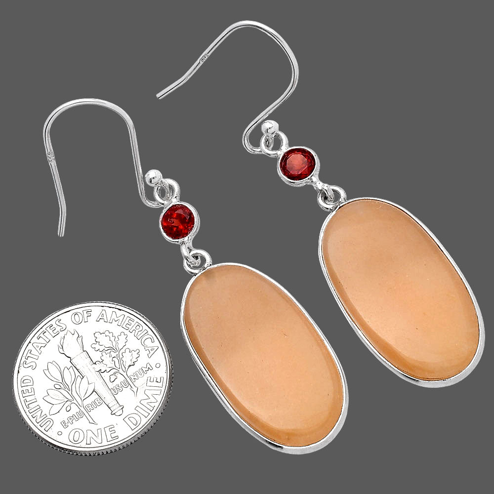 Natural Orange Aventurine & Garnet Earrings E-1002 SDE80665