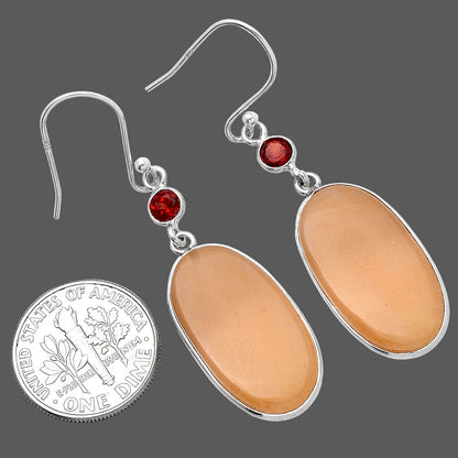 Natural Orange Aventurine & Garnet Earrings E-1002 SDE80665