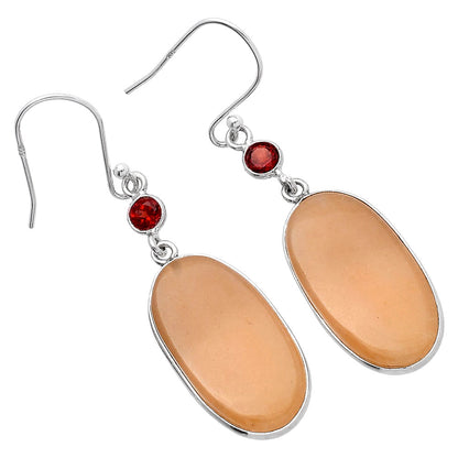 Natural Orange Aventurine & Garnet Earrings E-1002 SDE80665