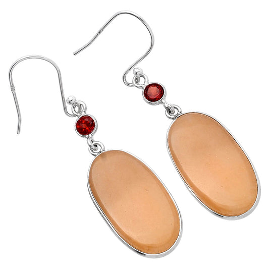 Natural Orange Aventurine & Garnet Earrings E-1002 SDE80665