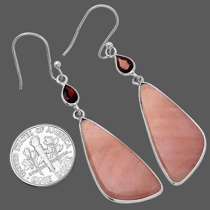 Natural Pink Aventurine & Garnet Earrings E-1002 SDE80667