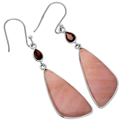 Natural Pink Aventurine & Garnet Earrings E-1002 SDE80667