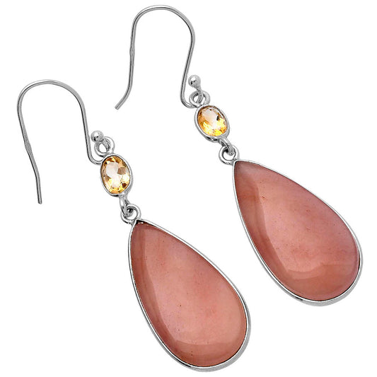 Natural Pink Aventurine & Citrine Earrings E-1002 SDE80674