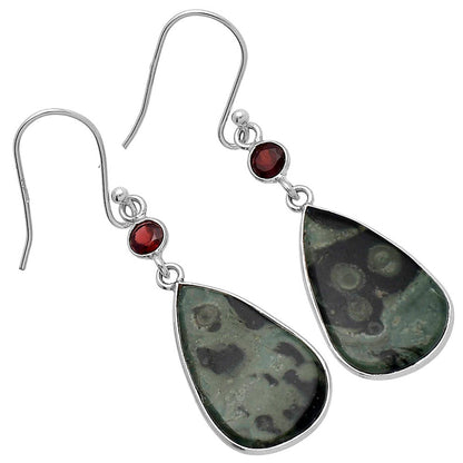 Natural Star Galaxy Jasper & Garnet Earrings E-1002 SDE80702