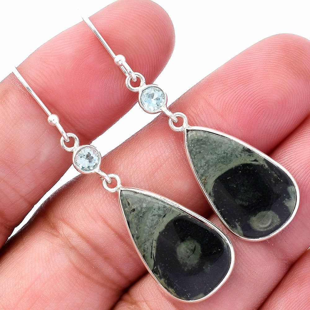 Star Galaxy Jasper & Sky Blue Topaz Earrings E-1002 SDE80707