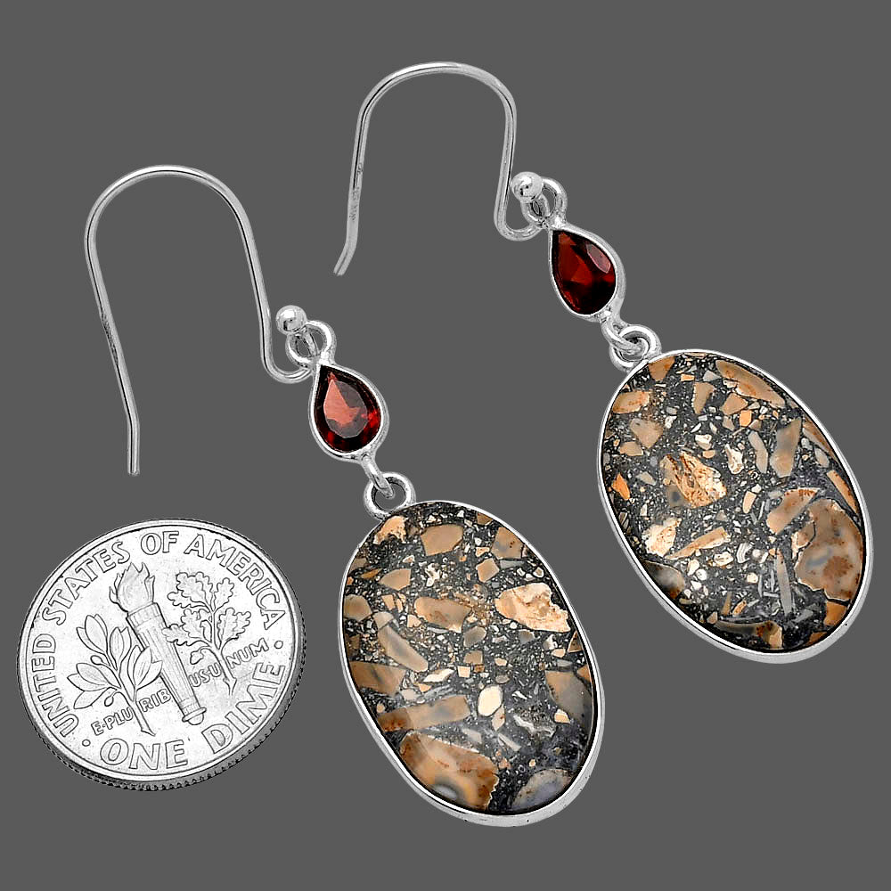 Maligano Jasper - Indonesia & Garnet Earrings E-1002 SDE80726