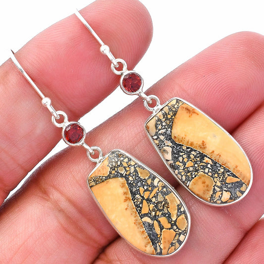 Maligano Jasper - Indonesia & Garnet Earrings E-1002 SDE80730