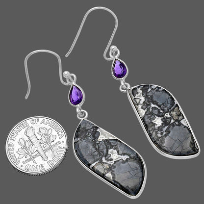 Natural Maligano Jasper & Amethyst Earrings E-1002 SDE80740