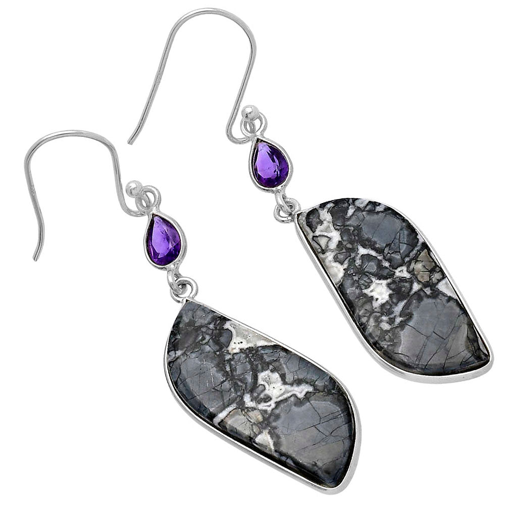 Natural Maligano Jasper & Amethyst Earrings E-1002 SDE80740