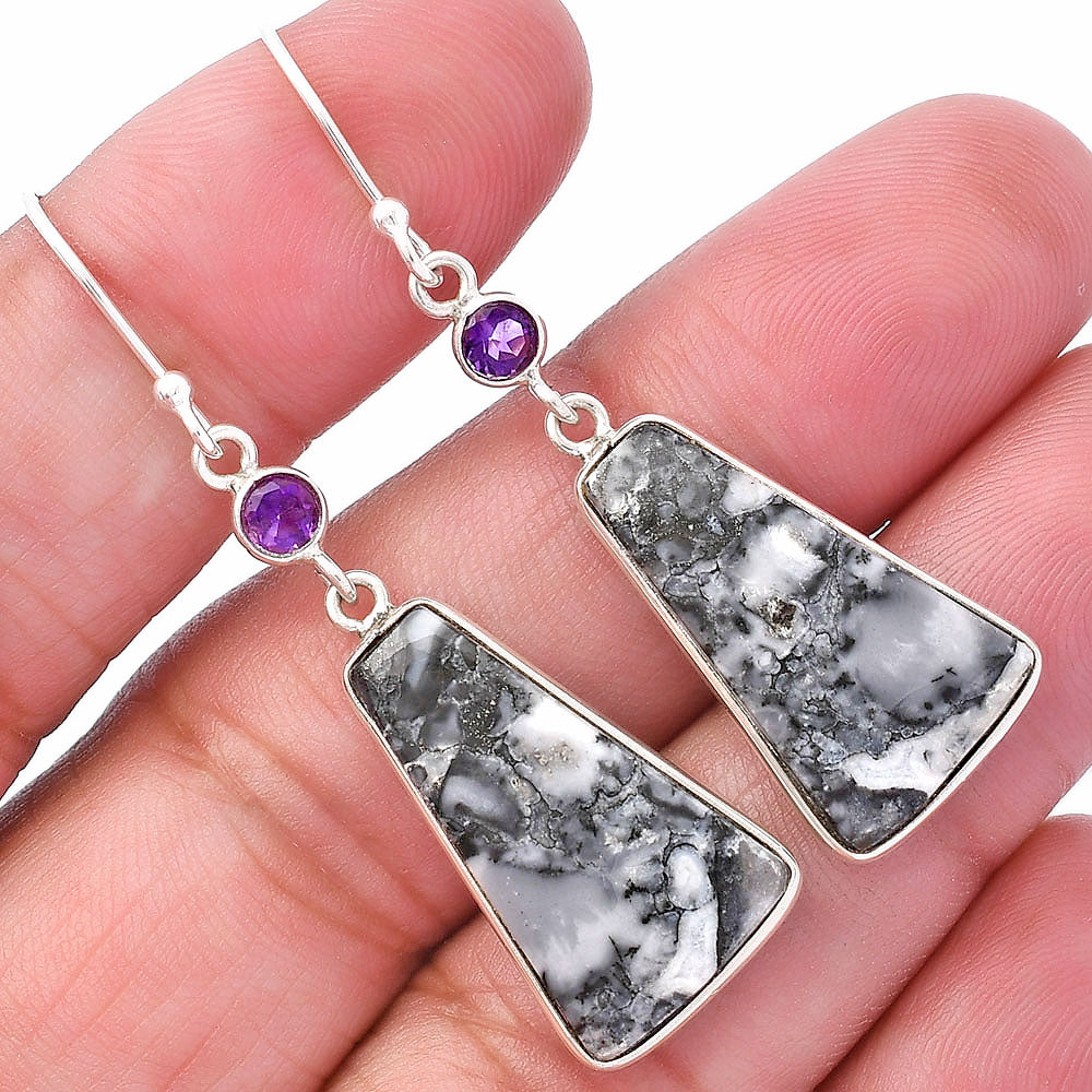 Natural Maligano Jasper & Amethyst Earrings E-1002 SDE80741