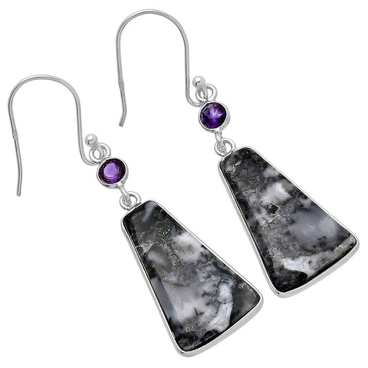 Natural Maligano Jasper & Amethyst Earrings E-1002 SDE80741