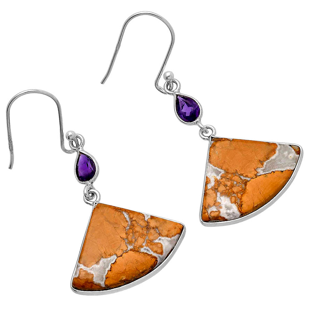 Natural Maligano Jasper & Amethyst Earrings E-1002 SDE80742