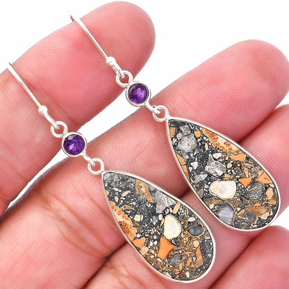 Natural Maligano Jasper & Amethyst Earrings E-1002 SDE80747