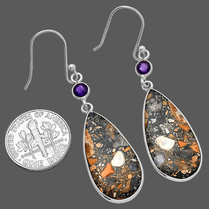 Natural Maligano Jasper & Amethyst Earrings E-1002 SDE80747