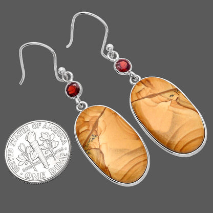 Natural Picture Jasper & Garnet Earrings E-1002 SDE80864