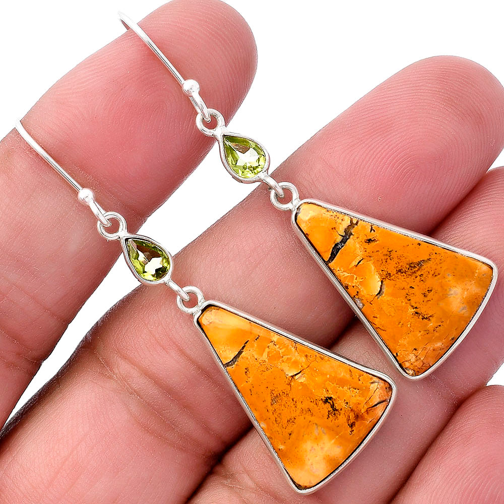 Natural Maligano Jasper & Peridot Earrings E-1002 SDE80871