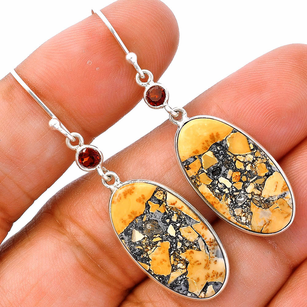 Maligano Jasper - Indonesia & Garnet Earrings E-1002 SDE81588
