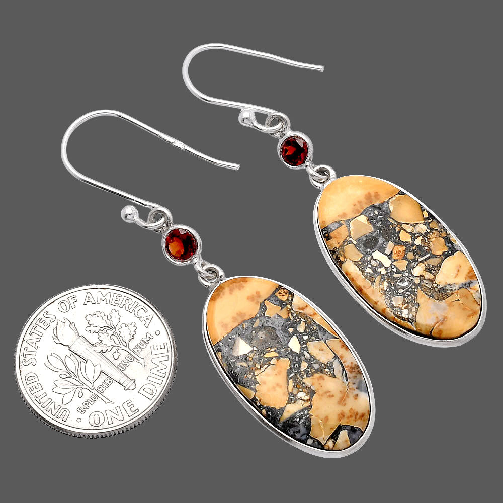 Maligano Jasper - Indonesia & Garnet Earrings E-1002 SDE81588