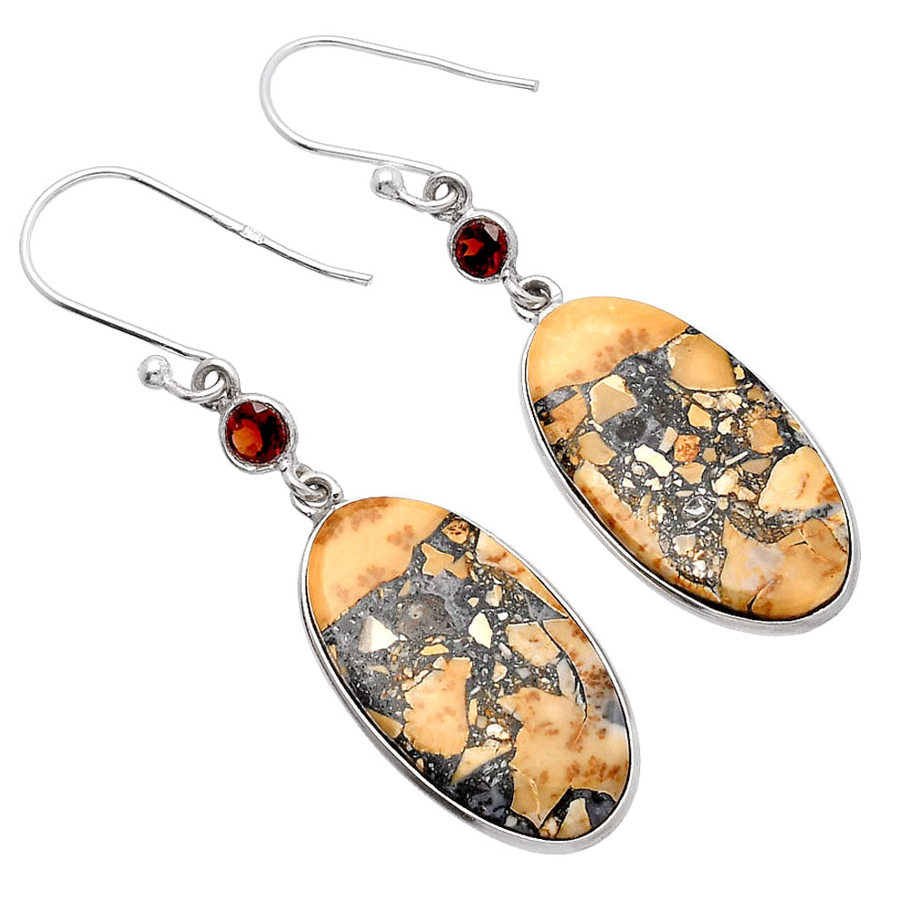 Maligano Jasper - Indonesia & Garnet Earrings E-1002 SDE81588