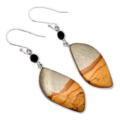Natural Picture Jasper & Black Onyx Earrings E-1002 SDE81677