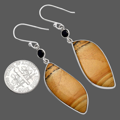 Natural Picture Jasper & Black Onyx Earrings E-1002 SDE81678