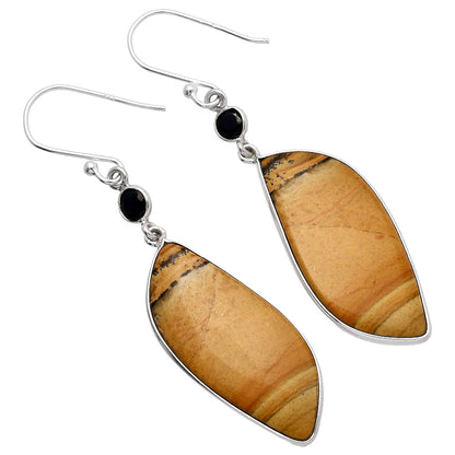 Natural Picture Jasper & Black Onyx Earrings E-1002 SDE81678