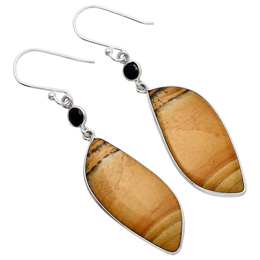 Natural Picture Jasper & Black Onyx Earrings E-1002 SDE81678