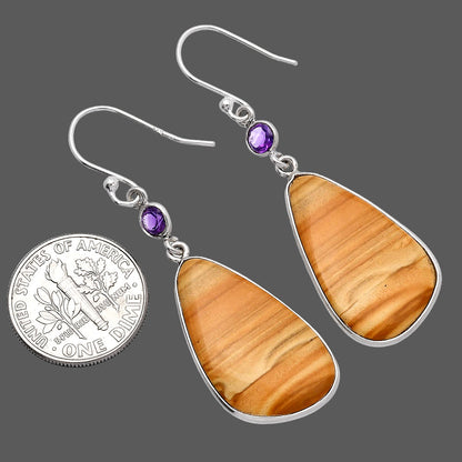 Natural Picture Jasper & Amethyst Earrings E-1002 SDE81680