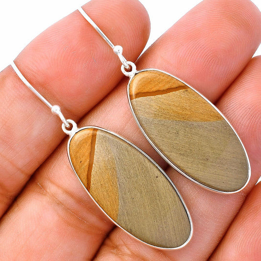 Natural Polygram Jasper Earrings E-1001 SDE81798