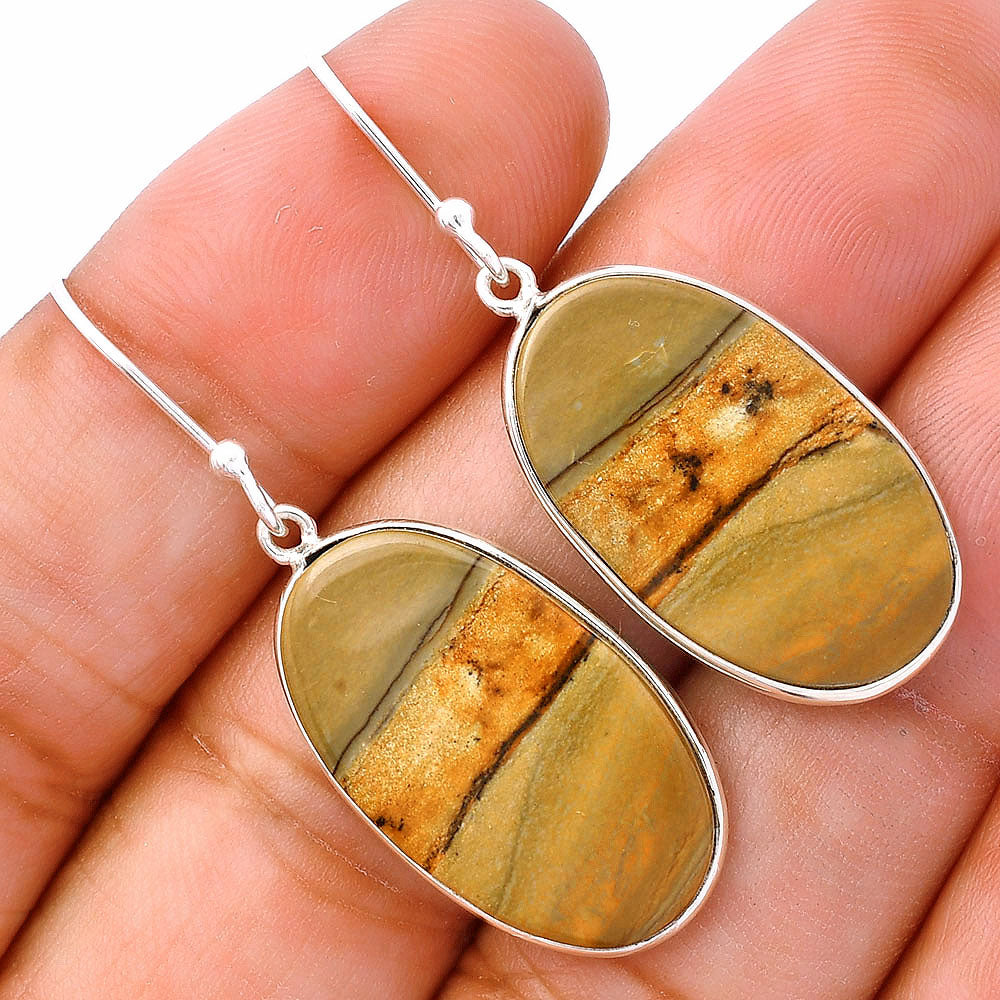 Natural Picture Jasper Earrings E-1001 SDE81802