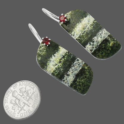 Natural Chrysotile & Garnet Earrings E-1082 SDE82017