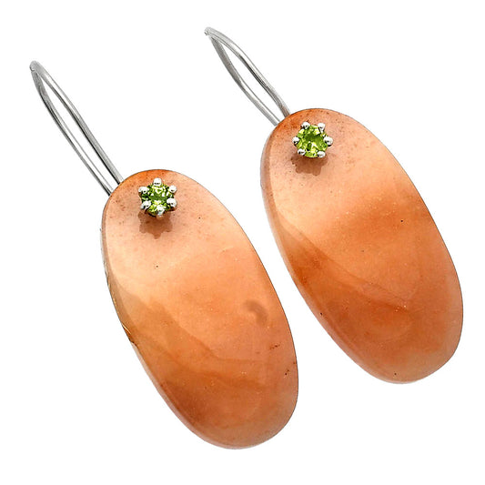Natural Pink Aventurine & Peridot Earrings E-1082 SDE82087