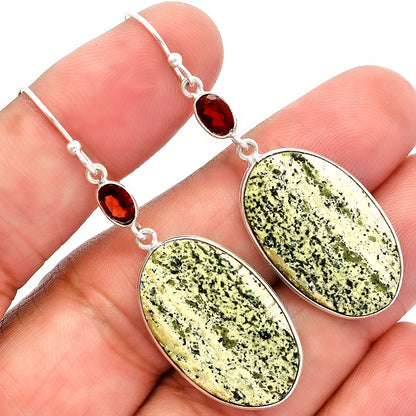 Natural Chrysotile & Garnet Earrings E-1002 SDE82156