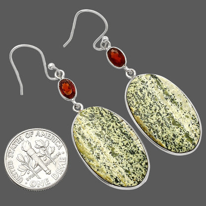 Natural Chrysotile & Garnet Earrings E-1002 SDE82156