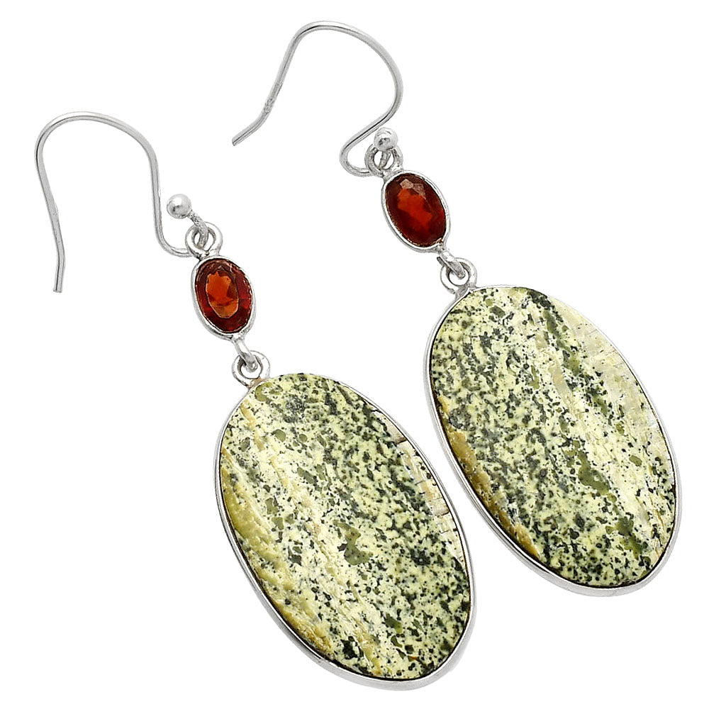 Natural Chrysotile & Garnet Earrings E-1002 SDE82156