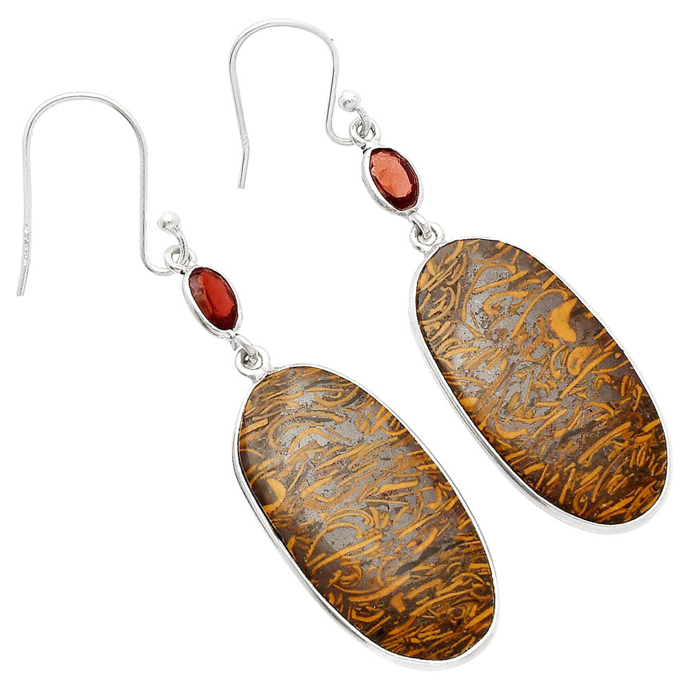 Coquina Fossil Jasper & Garnet Earrings E-1002 SDE82165