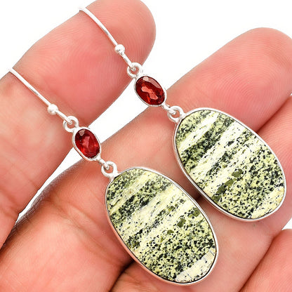 Natural Chrysotile & Garnet Earrings E-1002 SDE82253