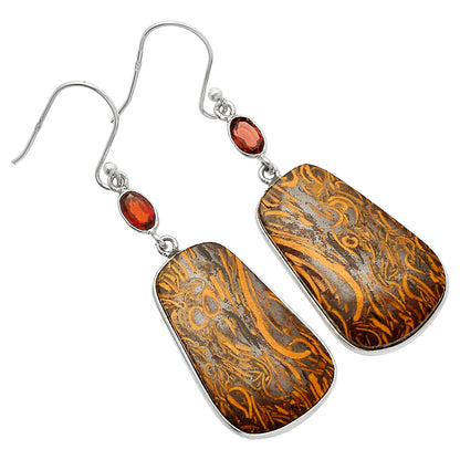 Coquina Fossil Jasper & Garnet Earrings E-1002 SDE82273