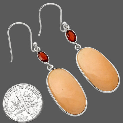 Natural Orange Aventurine & Garnet Earrings E-1002 SDE82278