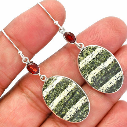 Natural Chrysotile & Garnet Earrings E-1002 SDE82304