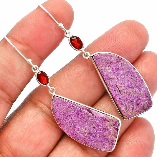 Purpurite - South Africa & Garnet Earrings E-1002 SDE82306
