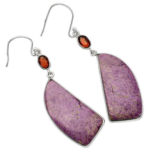 Purpurite - South Africa & Garnet Earrings E-1002 SDE82306