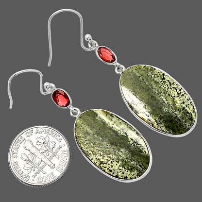 Natural Chrysotile & Garnet Earrings E-1002 SDE82311