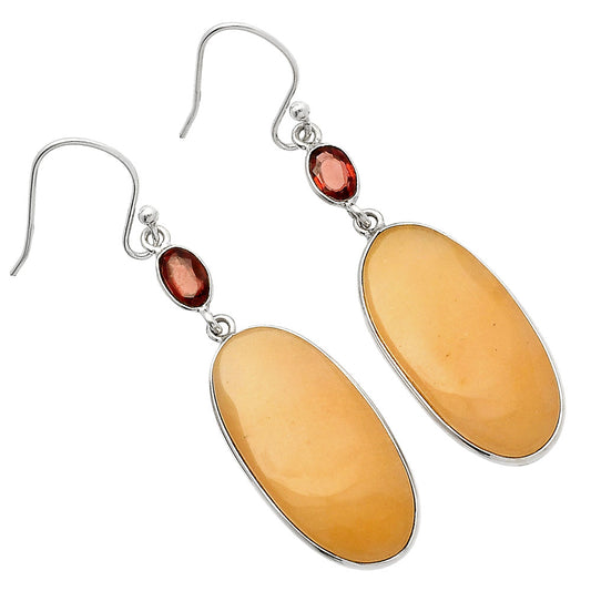 Natural Orange Aventurine & Garnet Earrings E-1002 SDE82315